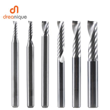 Load image into Gallery viewer, 1pc AAAAA 3D CNC Router Bit Engraving Cut 3.175 /4/6 Shank Single Flute CAD CAM Spiral End Mill For Woodworking Aluminum Copper
